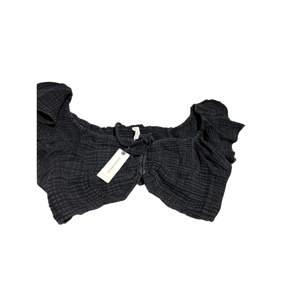 Daily Practice xl black grey bandeau top ruffled shoulder nwt